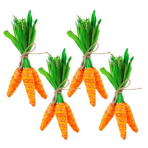 DR.DUDU Easter Decorations 12 Pcs Carrot Ornament, Sisal Jute Fabric Artificial Decor for Spring Crafts, Fireplace, Home, Kitchen Party Supplies