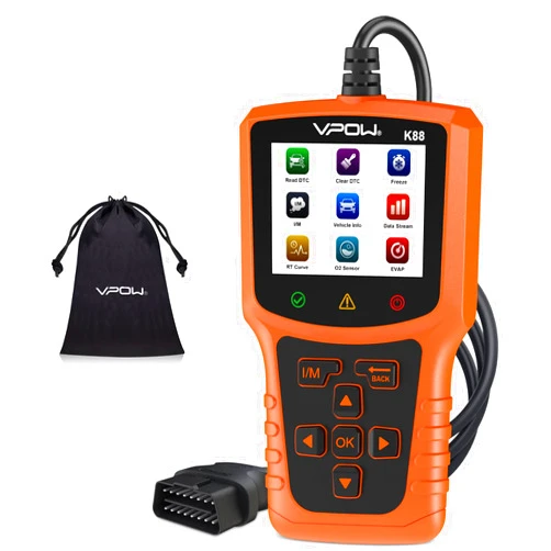 VPOW OBD2 Scanner Code Reader Tool: OBD Car Diagnostic Scan Tool - Auto Car Engine Fault Code Reader for All OBDII Protocol Cars Since 1996 - Compatible with Ford BMW Toyota Honda Cars ects (Orange)