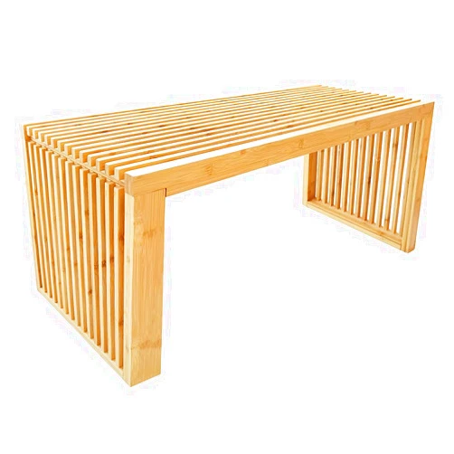 Berkvee Versatile Wooden Slatted Bench - Sleek Modern Design for Dining, Entryway, Bedroom - Indoor Use with Storage Capability for Home, Kitchen, Bathroom & Beyond (Natural)