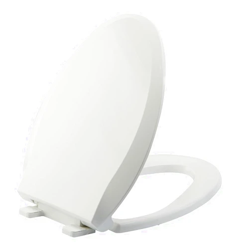 JINGZE Elongated Toilet Seat Slow Close, Quiet Toilet Seat Cover with Never Loosen Durable Toilet Seat Lid Easy to Install & Clean, Polypropylene (PP), White
