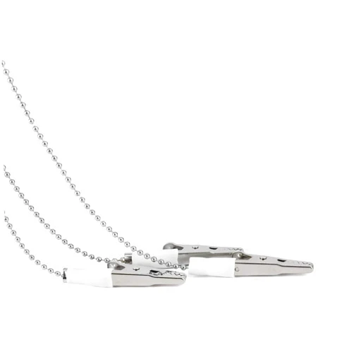 Annhua Dental Bib Ball Chain with Clips on Both Ends (Pack of 3), Napkin Holder Adjustable for Adult|Kid|Patient|Tattoo, Silver - Light & Portable - Length 18.9