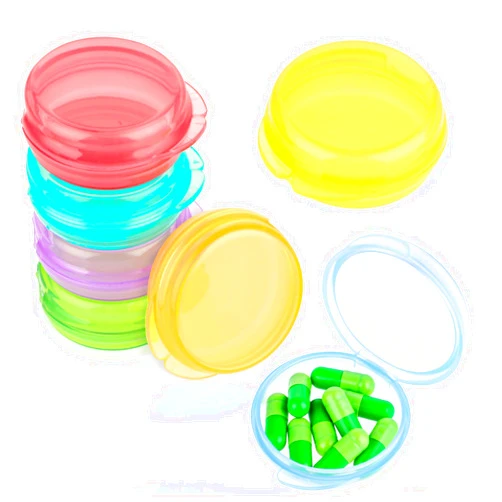 Amabro Small Pill Organizer Box, 7 PCS Travel Pill Cases Portable Pill Container Daily Mini Pill Case Holder for Pocket Purse Briefcase Pills Medicine Cod Liver Oil Storage Box Earplug Case