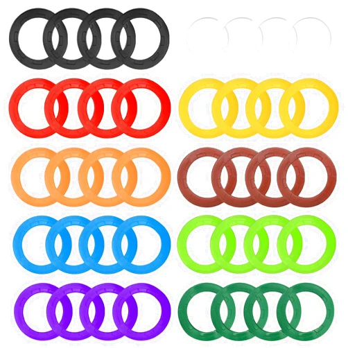 Vrasly 40pcs Silicone Key Cap Tags, Protector Cute Key, Key Identifiers Covers, Plastic Key Identifier Coding Rings for House Key Home Key, 10 Assorted Colors