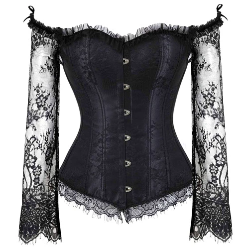 Zhitunemi Plus Size Corsets for Women Renaissance Corset Strap Black Costumes Princess Overbust