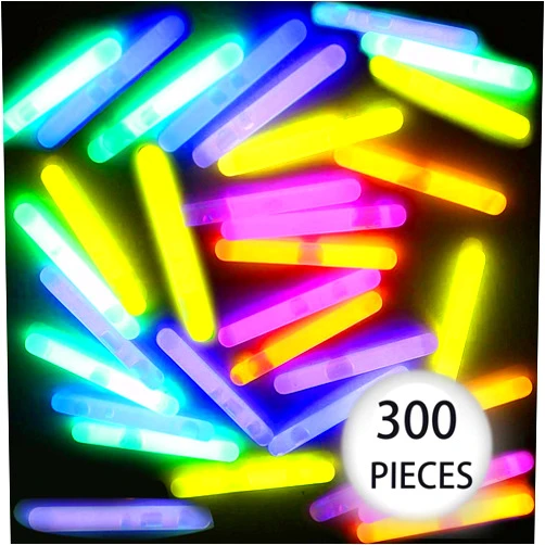 Adoreco 300 Pcs Mini Glow Sticks Bulk with 6 Colors, Fishing Float, Glow in The Dark Mini Sticks, Light up Glow Sticks, Glow Mini Stick, Glow Sticks Party 300Pcs