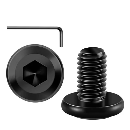 MYWISH M6 x 12mm 20Pcs Flat Head Hex Socket Cap Screws Bolts, 304 Stainless Steel Furniture Bolts Full Thread, Black Oxide & Hex Spanner