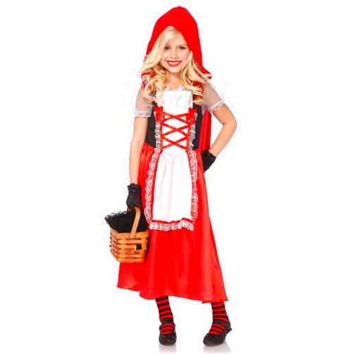 Leg Avenue Girl's 2 Pc Red Riding Hood Costume with Dress, Hooded Cape