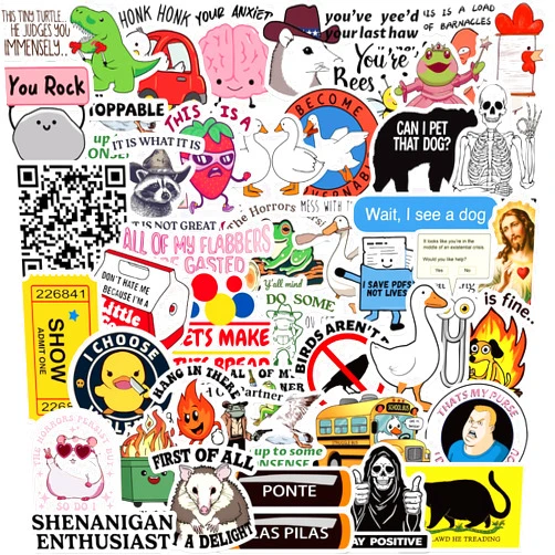 Sxevioda 100PCS Funny Stickers for Adults, Funny Meme for Water Bottles, Funny Popular Internet Meme Stickers for Laptop, Funny Gift