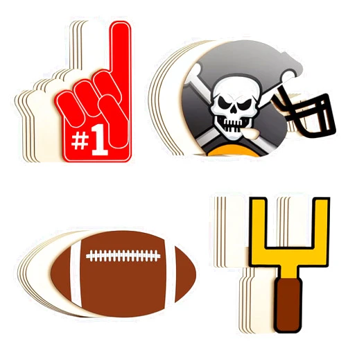 Whiosyrt Wood Football Helmet Cutout Unfinished Wood Football Helmet Shaped Wood Slices Wooden Sports Theme Football Wooden Ornaments for Crafts Painting Door Sign Home Decoration(20pcs)