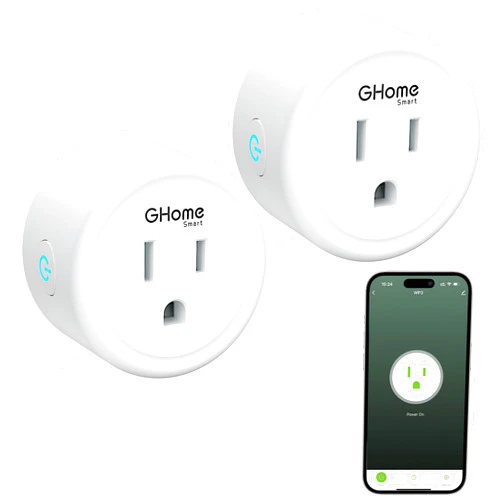 GHome Smart Mini Wi-Fi Plug, Smart Home Wi-Fi Outlet Compatible with Alexa, Google Home & IFTTT, No Hub Required, UL Certified, 2.4G WiFi Only, 2 Count (Pack of 1), White