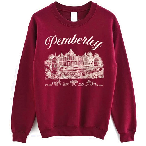 SsofieStore Pemberley 1813 Sweatshirt - Pride and Prejudice Jane Austen Sweatshirt, Literary Bookish Gifts