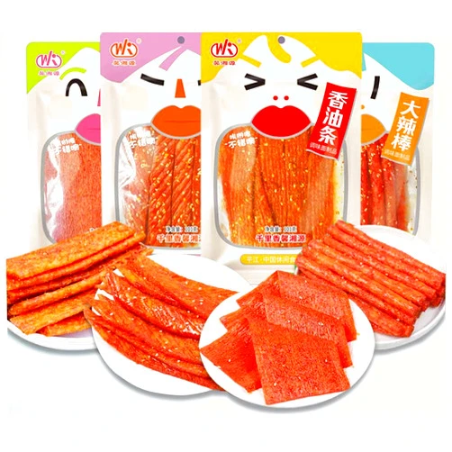 Wa sai luo Spicy Snack Web Celebrity Latiao Snacks 101g/bag, Spicy Strips, Spicy Slices, Spicy Sticks, Spicy Large Gluten Spicy Snack, Delicious Chinese Snack Instant Snack (Spicy stick 101g/bag)