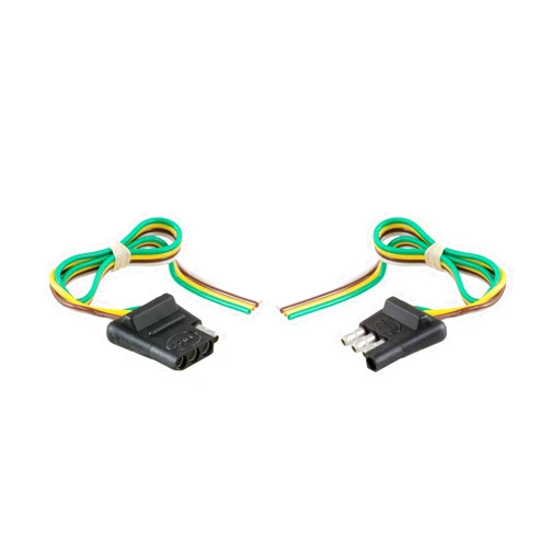 CURT 58304 4-Pin Flat Wiring Harness, 12-Inch Vehicle-Side and Trailer-Side Wires