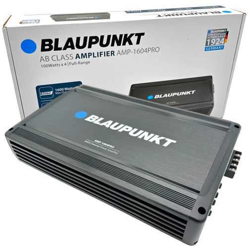 BLAUPUNKT 1604PRO Car Audio 4/3/2-Channel Full Range 2 Ohm Stable Amp Amplifier 1600 Watts Max | Slim and Compact