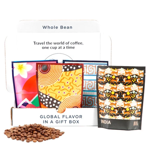 Atlas Coffee Club World of Coffee Set, Gourmet Coffee Gift Sampler, 4-Pack Variety Box of the World’s Best Single Origin Coffees, Whole Bean