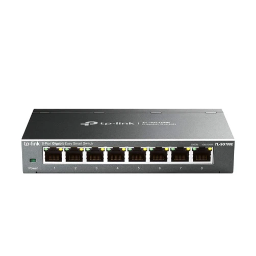 TP-Link 8 Port Gigabit Switch | Easy Smart Managed | Plug & Play | Desktop/Wall-Mount | Sturdy Metal w/ Shielded Ports | Support QoS, Vlan, IGMP and LAG (TL-SG108E)