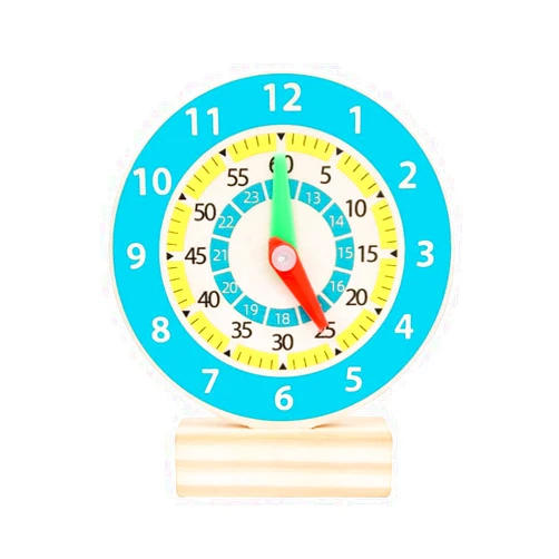 NUOBESTY Wood Number Learning Clock Montessori Teaching Time Clock Toys Early Education Math Wooden Teaching Clock for Classroom Aids Early Learning