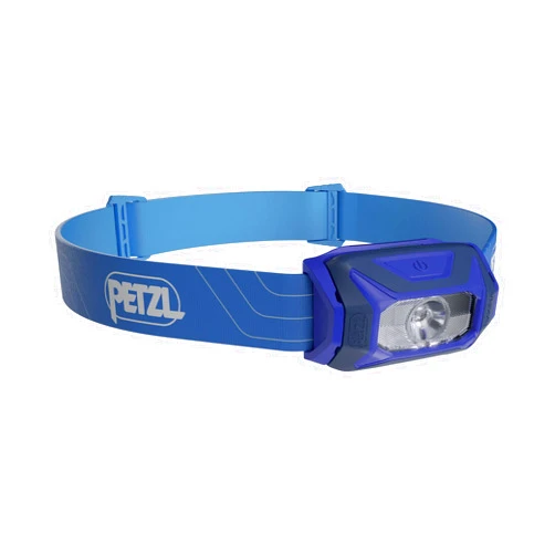 PETZL TIKKINA Headlamp - Compact, Easy-to-Use 300 Lumen Headlamp, Designed for Hiking, Climbing, Running, and Camping - Blue
