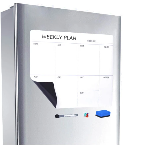 Aelfox Weekly Planner Dry Erase Board for Refrigerator White Board 17 x 12 inch, Reminder Weekly Board with Dry Erase Marker & Eraser, 4 Refrigerator Magnets(Widewise)