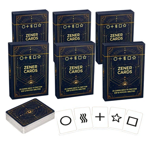 KAIU Zener Cards, 150pcs(6 Packs of 25 Each) 2.44 x 3.42 ESP Testing Cards Deck, 5-Symbol Unmarked Psychic Test Cards for Intuition Training, Classroom Experiments, and Family Game Night