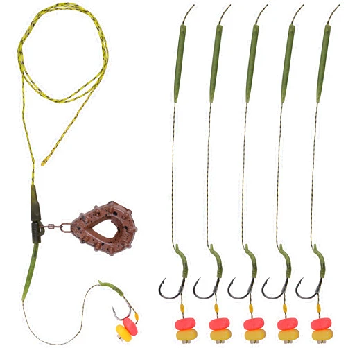 SILANON Carp Fishing Hair Rigs Kit,Boilies Fishing Rigs with Carp Sinker Corn Bait Curved Barbed Carp Hook Swivel Carp Fishing Accessories Equipment