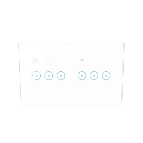BoShiNuo WiFi Ewelink Smart Light Touch Switch EU 4/5/6 Gang WiFi Wall Switch Voice Control Compatible with Alexa Gogle Home-White 6 Gang
