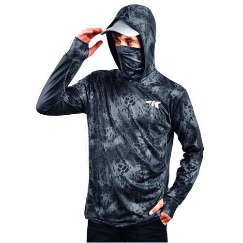 KastKing UPF 50 Fishing Hoodie Shirt for Men and Women, Long Sleeve Fishing Hiking Shirt, Breathable Moisture Wicking