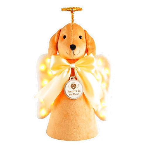 Vynium Christmas Tree Topper Decoration, Angel Dog Christmas Tree Topper with LED Lighted 10.2