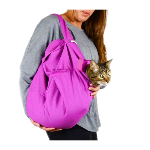Cat-in-the-bag Cozy Comfort Carrier - Small Lavender Cat Carrier Soft, Cat Restraint Bag and Cat Sling Carrier for Grooming, Vet Visits, Medication Administration, Dental Care, and Nail Trimming