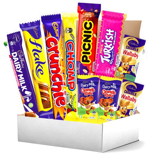 Treats from Home Cadbury Chocolate Box 10-Pack – A Delicious Assortment of Australian Favorites Including Flake, Crunchie, Turkish Delight, Picnic, and More – 316g of Classic Cadbury Chocolates