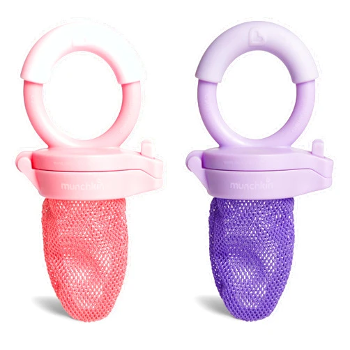 Munchkin Baby Feeder for Fresh Food and Fruit, 2 Pack, Coral/Purple