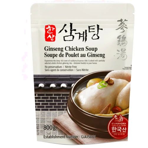 K FOOD KOREAN FOOD Korean Food Korean-Style Ginseng Chicken Soup (Samgyetang), Whole Chicken with Rice, Ginseng & Jujube – Ready-to-Eat Meal (28.2 oz / 800g)