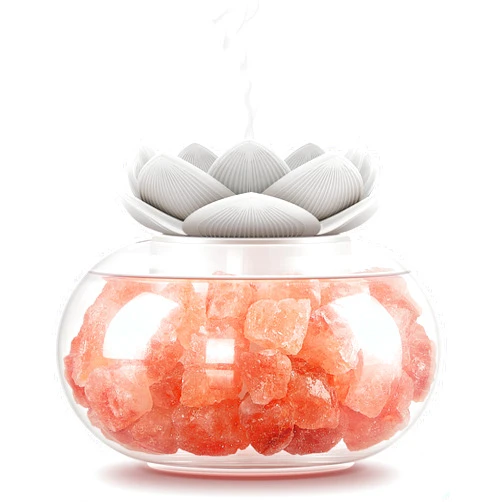 Vyaime Essential Oil Diffusers Aromatherapy Diffuser: Vyaime Salt Lamp Diffuser for Home Bedroom Office, Pink Crystal Himalayan Cute Lotus Auto Shut-Off 7 Colors LED Night Light, VY0520