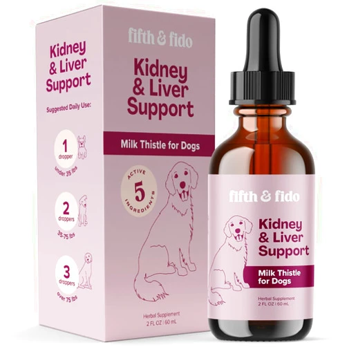 Fifth & Fido Milk Thistle for Dogs - Liver Support for Dogs - Milk Thistle for Cats - Milk Thistle Liquid - Dog Liver Supplement - Hepato Support for Dogs - Lower Liver Enzymes Naturally