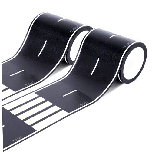 TSSART Roadway Tape - Black Residue Free Road Car Track Tape for Kids Birthday Party Racing Party Decoration - 2.4 Inch Wide 40 FT Long, 2Pack