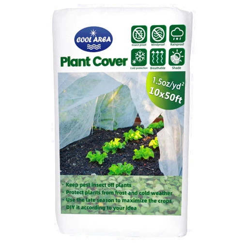 Cool Area Plant Covers Freeze Protection 10 FT x 50 FT 1.5oz Frost Cloth Plant Blanket, Floating Row Cover for Outdoor Vegetables Flowers Fruit Tree Raised Bed Greenhouse