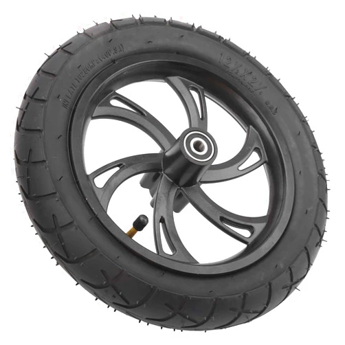 Keenso 12in Wheel Tire, Electric Scooter Tire with Wheel Hub Rubber Tyre Replacement 12 1/2X2 1/4