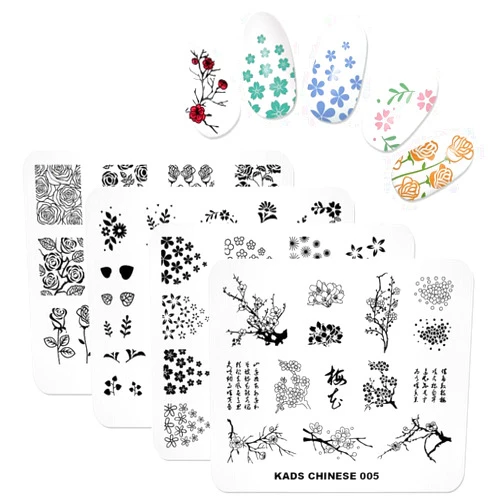 KADS Nail Art Stamp Plate Flower Series Nail stamping plate Template Image Plate Nail Art DIY Decoration Tool