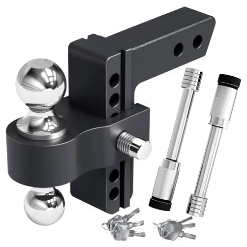 Manymiba Adjustable Trailer Hitches, Drop Hitch 2 inch Receiver - 6 inch Tow Hitch Ball Mount,Tow Hitch with Double Anti-Theft Pins Locks, 12500GTW, 2