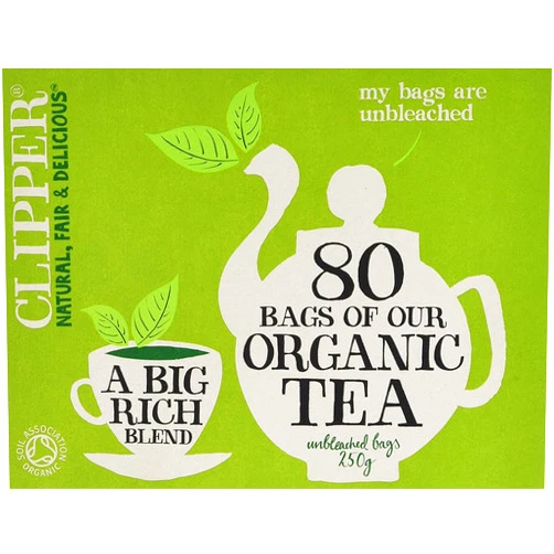 Clipper Natural, Fair & Delicious Clipper Organic Everyday Tea Bags (80) - Pack of 2