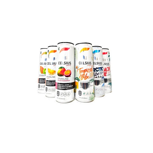 Generic Celsius Sparkling Energy Drink - 12 fl oz Variety 6 Pack (Orange, Mango Passion Fruit, Kiwi Guava, Tropical Vibe, Peach Vibe, Arctic Vibe)