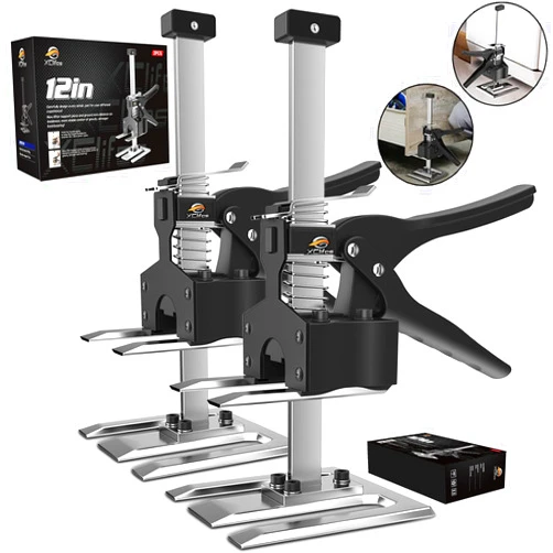XClifes Labor Saving Arm Jack Handle 2 Pack, Construction Jack, Wall Tile Locator, Multi Function Height Adjustment Lifting Device, Door Panel Lifting Cabinet, Raised 6.69 in, Pair Dynamic Load 450 LB