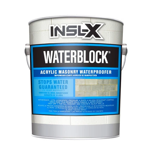INSL-X AMW100009A-01 WaterBlock Acrylic Masonry Waterproofer Paint, 128 Fl Oz (Pack of 1), White