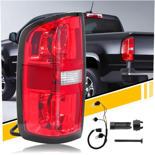 CLERYYE Tail Light Assembly Compatible with Chevy Colorado Rear Lamp 2015-2022 [Halogen Type], Factory-OE-Style Replacement 84169777 GM2800270C, Bulb and Harness Included, Left Driver Side