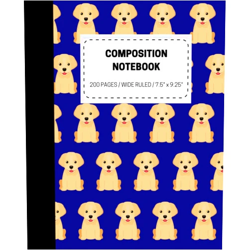 By Taylor Haselton (Author) Composition Notebook: Yellow Lab, Puppies, 200 Wide Ruled Pages, 7.5