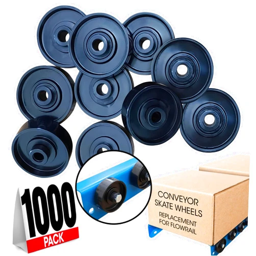 Ultimation Plastic Conveyor Skate Wheels - Replacement Plastic Skate Wheels for Flow Rail - Ideal for Simple Gravity Conveyors or Side Guides & Accessories - 0.15 lb, Pack of 100 By Ultimation