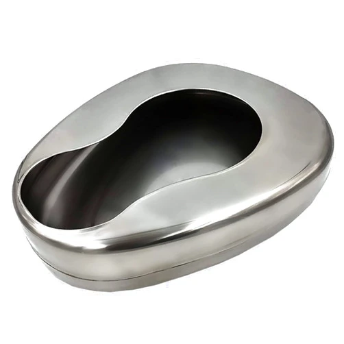 DEXSUR Bedpans for Elderly Men and Women, Heavy Duty Metal Autoclavable Adult Stainless Steel Bed pan for Medical Centers and Home Use, 14 x 11 3/8 Inches