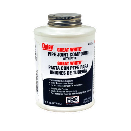 Oatey, 16 oz, White 31232 Pipe Fittings, 16 Fl Oz