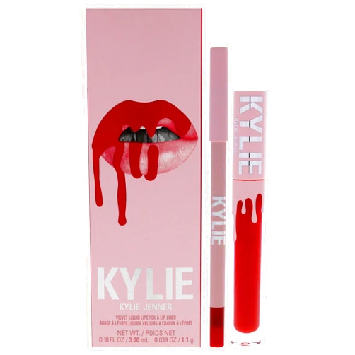 Kylie Cosmetics Velvet Lip Kit - 405 Red Velvet by Kylie Cosmetics for Women - 2 Pc 0.10oz Velvet Liquid Lipstick, 0.03oz Lip Liner