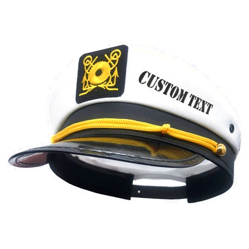 Women want me fish fear me Custom Text Admiral Captain Yacht Hat Snapback Gold Embroidery Anchor Skippers Cap for Party